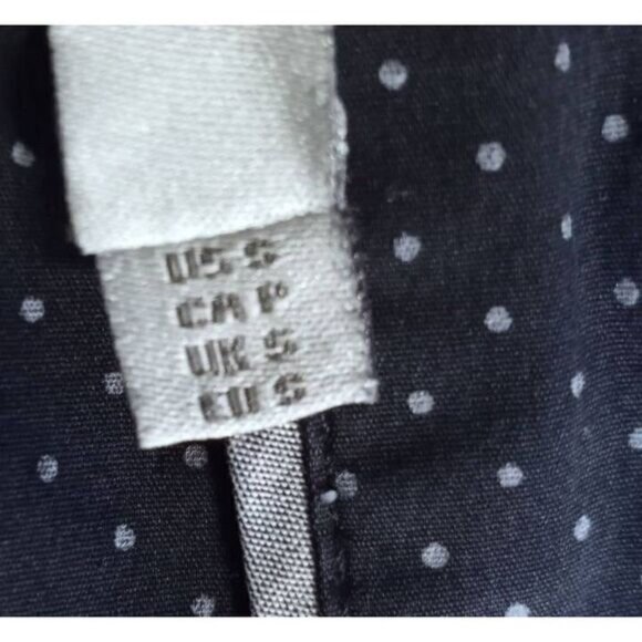 DALIA NAVY & MINT POLKA-DOT BUTTON DOWN SHIRT SZ.S EUC - Picture 4 of 5